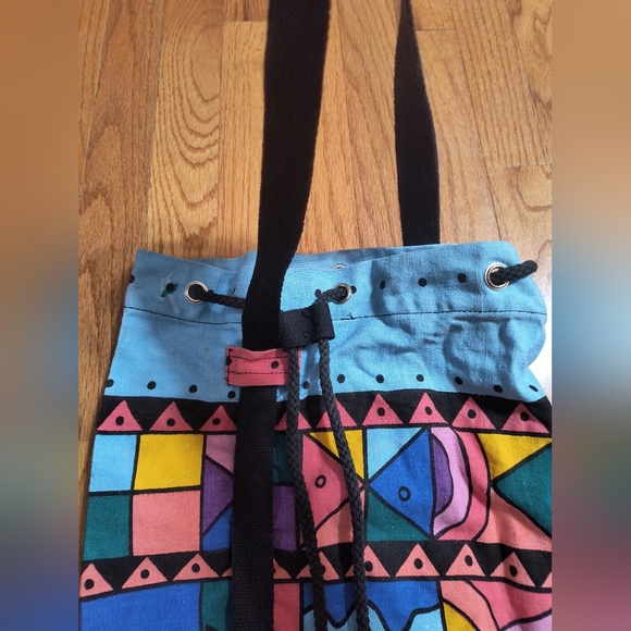 Vintage Spiegel drawstring canvas bag, H 18" x L 13" - Picture 5 of 14